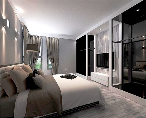 阳光域领海  个性现代风格卧室效果图