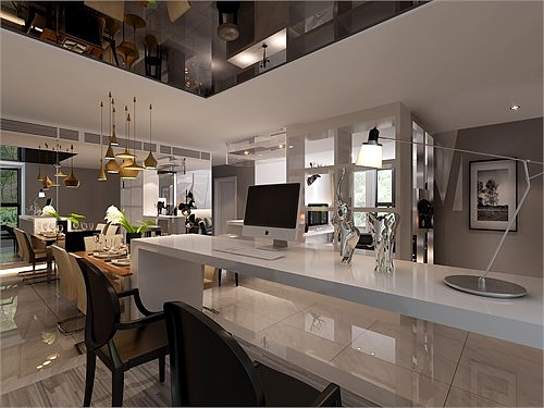 阳光域领海  个性现代风格吧台效果图