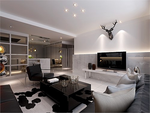 阳光域领海  个性现代风格客厅效果图