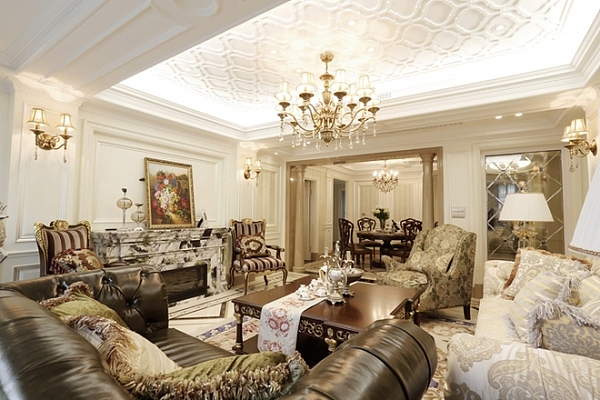 高雅内敛的欧式风格客厅效果图