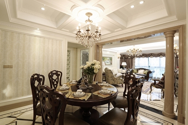 高雅内敛的欧式风格餐厅效果图