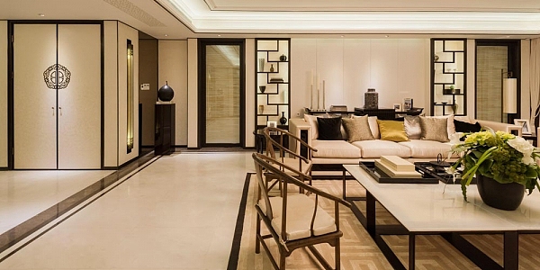 现代风客厅厨房装修效果图