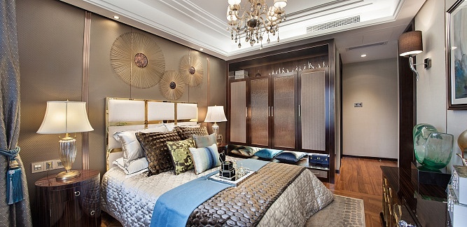 奢华中西混搭风卧室效果图