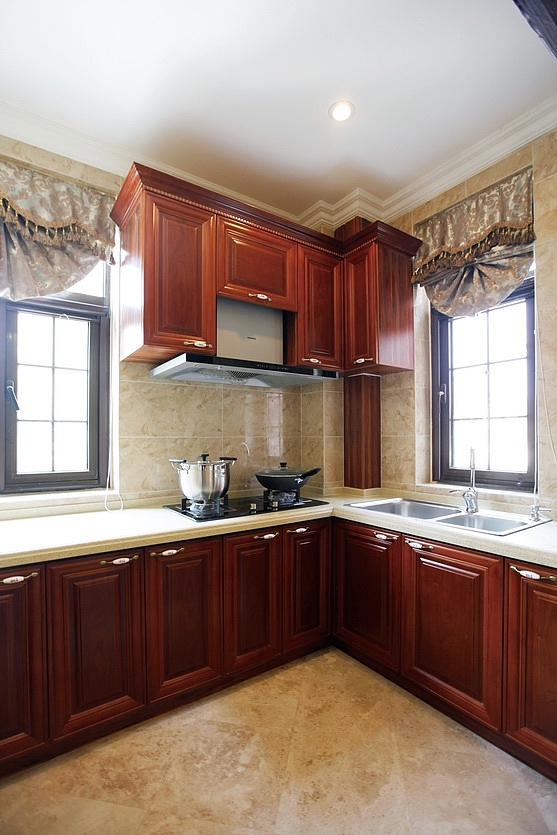 田园欧式 万科金域榕郡别墅厨房效果图