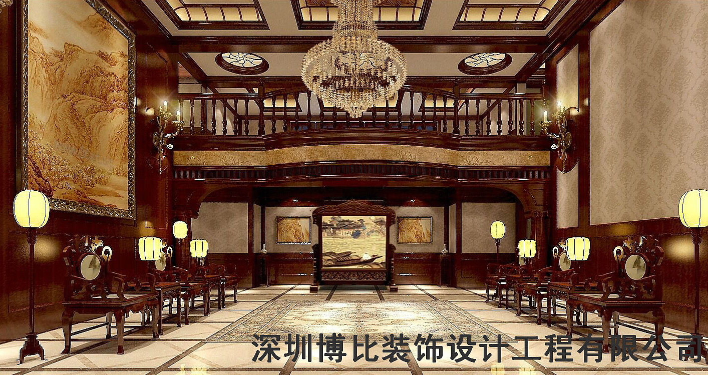 新中式会所工装1500平装修