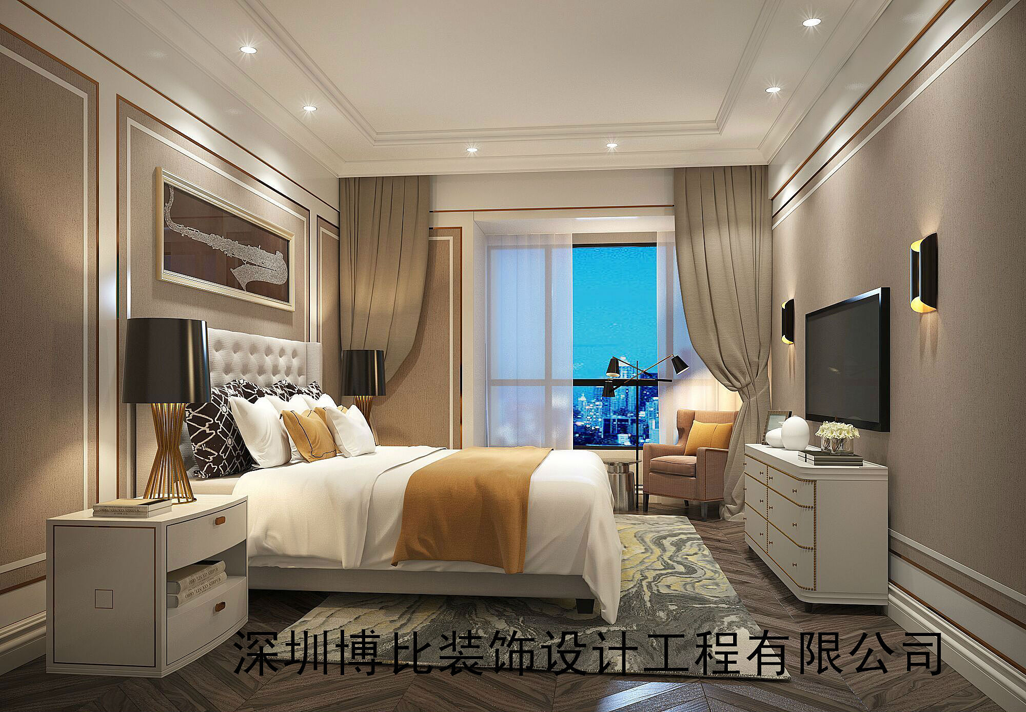 丽郡豪庭130平三房简欧风格