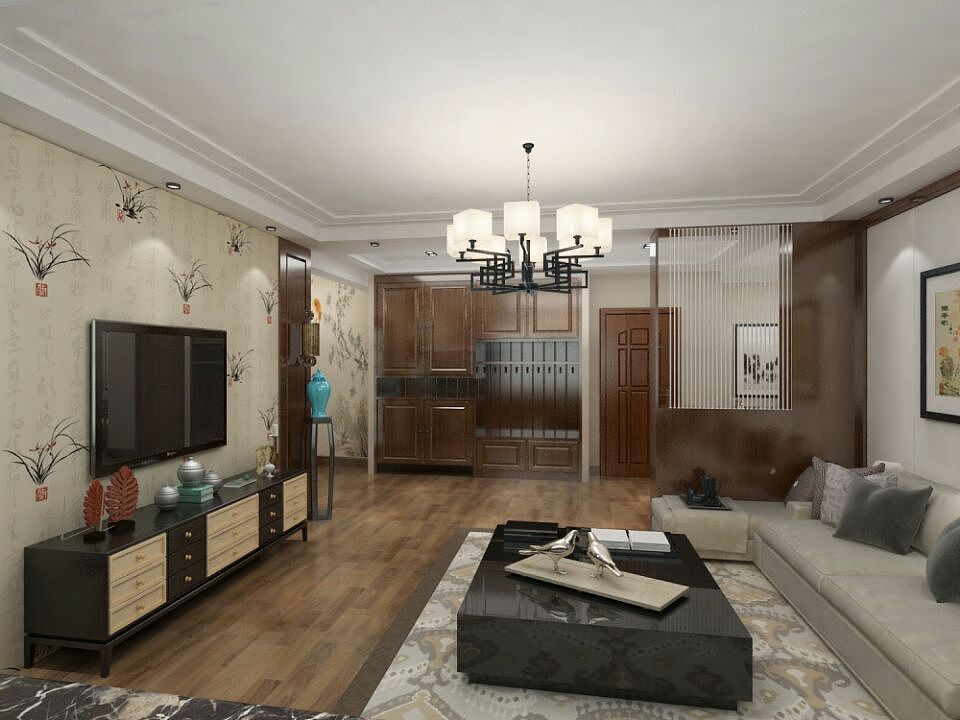 荷塘月色现代简洁二居室