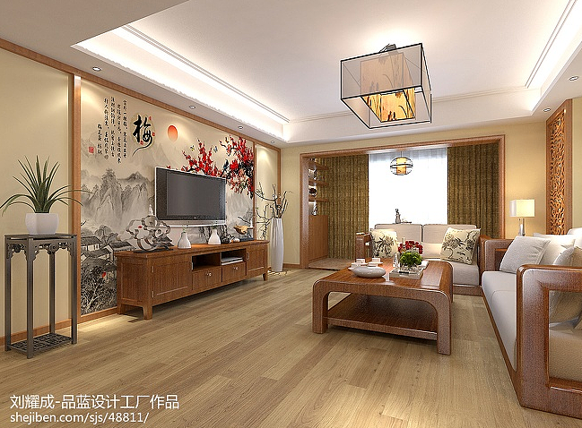 邂逅东方客厅背景墙