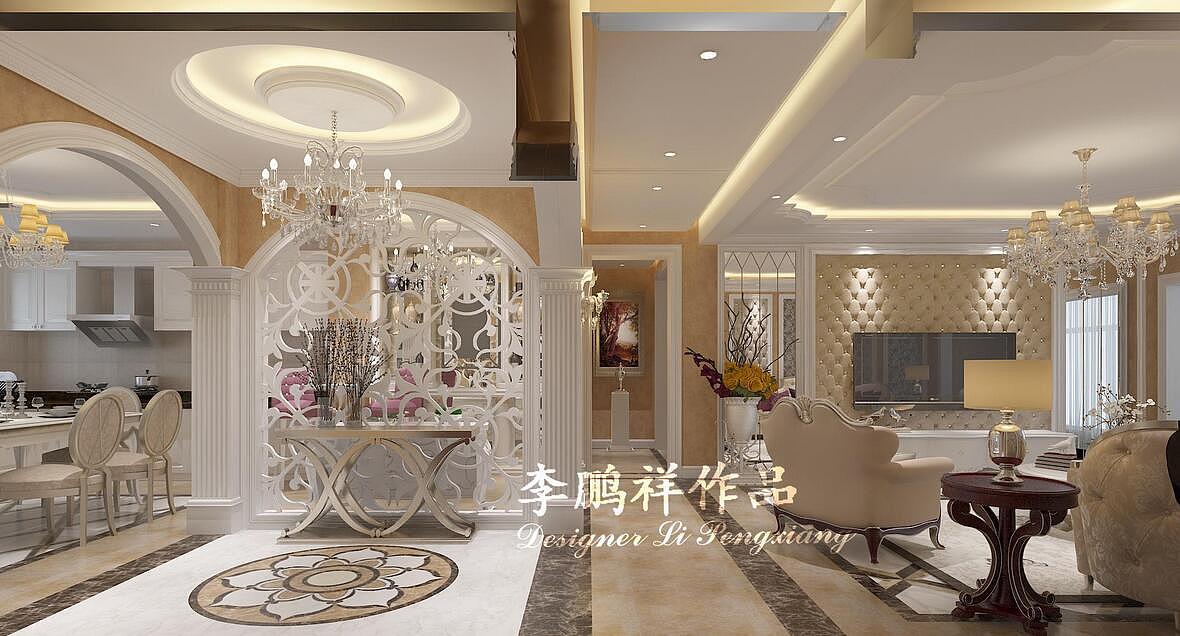 欧式玄关电视背景