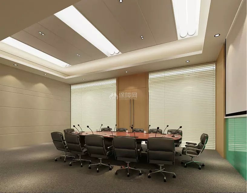 新中式会所综合馆二层会议室装修效果图