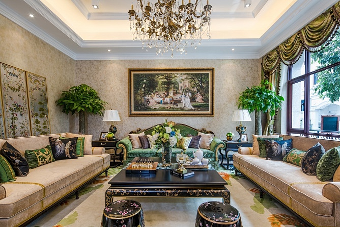 中西混搭新古典风格客厅效果图
