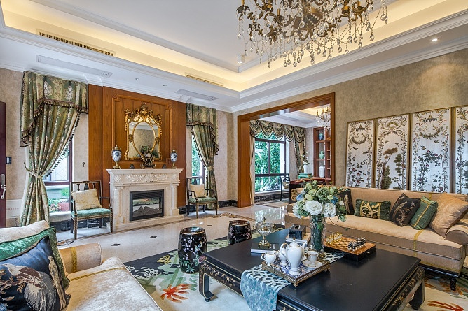 中西混搭新古典风格客厅效果图