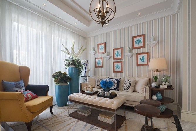 清新地中海风格客厅效果图