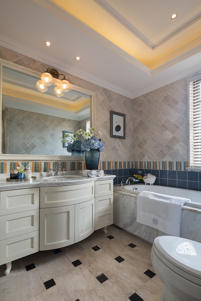清新地中海风格卫生间效果图