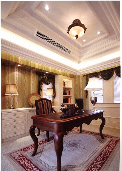 低调奢华别墅书房效果图