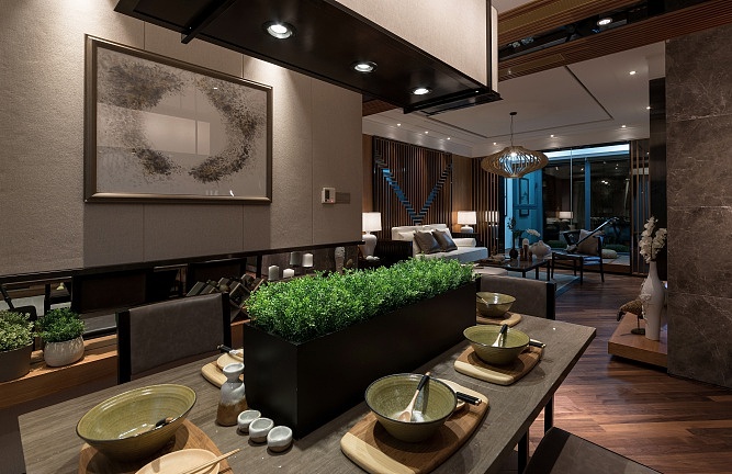 日式样板房餐厅效果图