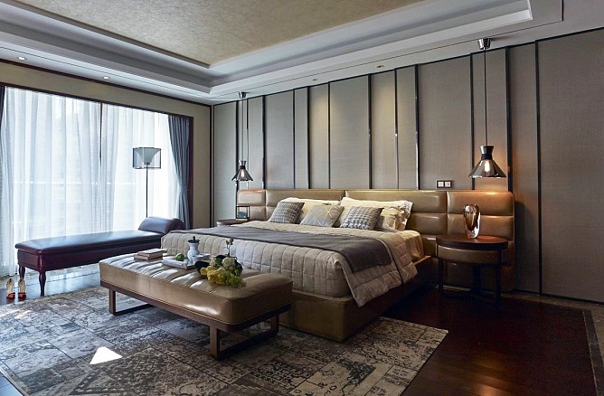 三盛中央公园别墅   现代风格卧室效果图