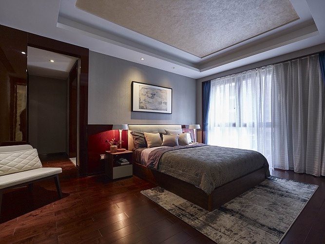 三盛中央公园别墅   现代风格卧室效果图