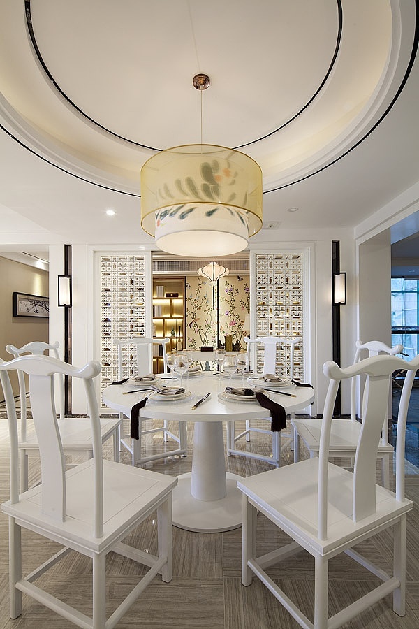 现代中式样板房餐厅效果图