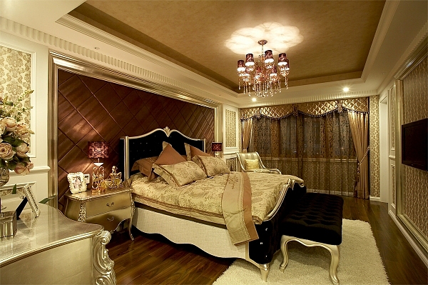 中天桂湖云庭别墅  精致欧式风格卧室效果图