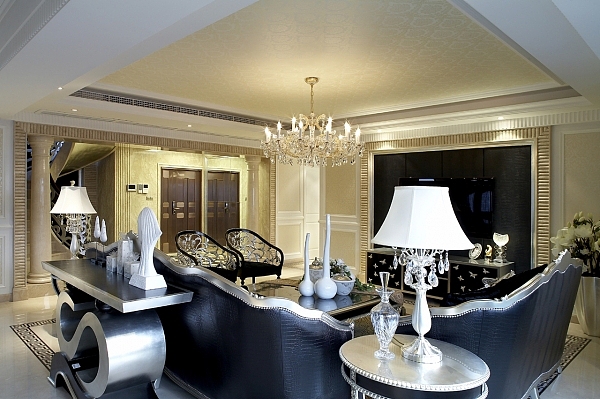 中天桂湖云庭别墅  精致欧式风格客厅效果图