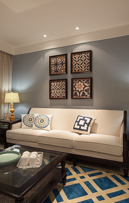 融信澜郡   现代时尚公寓客厅效果图