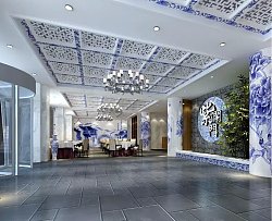 紫澜门饭店大厅设计效果图