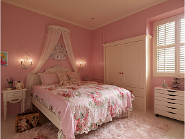 美式家居粉色儿童房效果图欣赏
