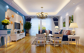 地中海风格三居客厅设计效果图片