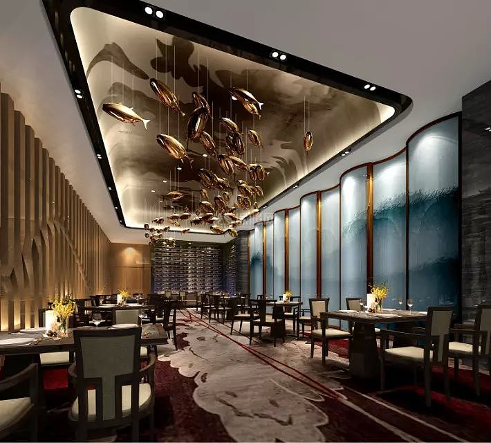 华宇豪生酒店中式餐厅效果图