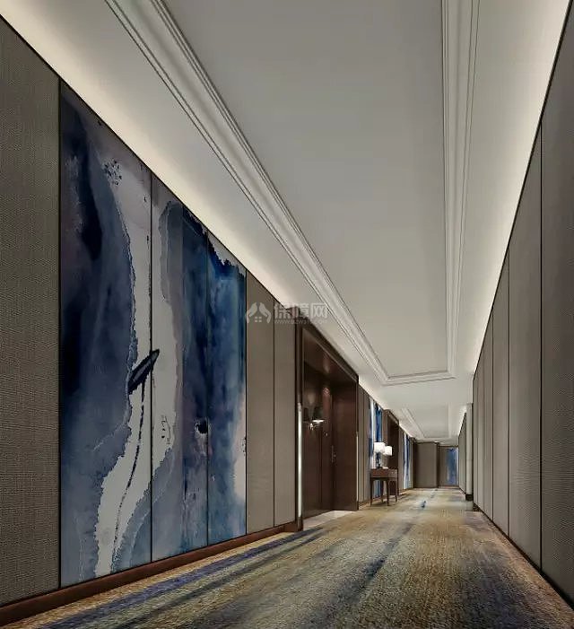 青岛威斯汀酒店客房走廊设计效果图