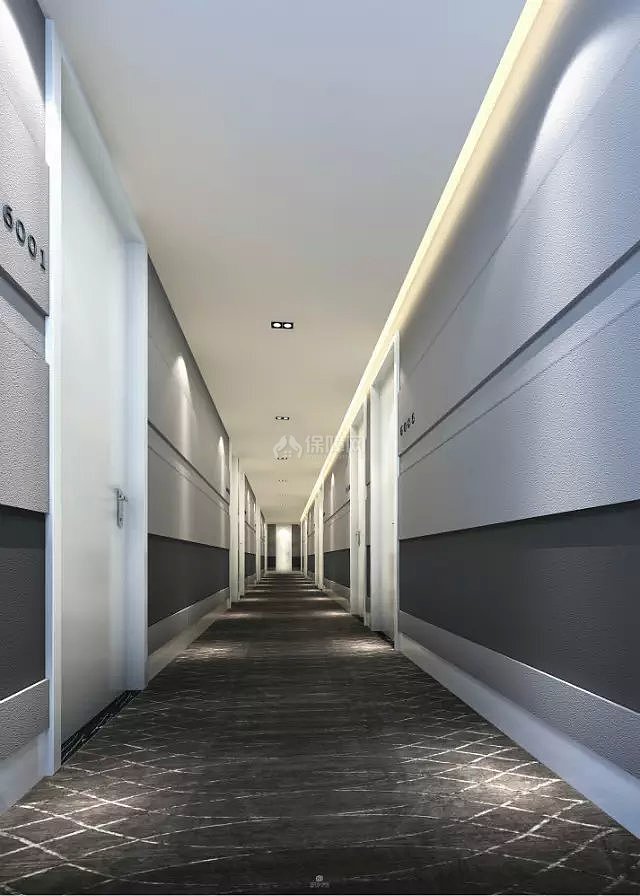 快捷酒店北欧风格走廊设计效果图