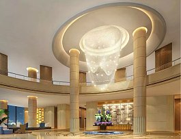 豪華酒店公寓大堂吊頂設(shè)計效果圖