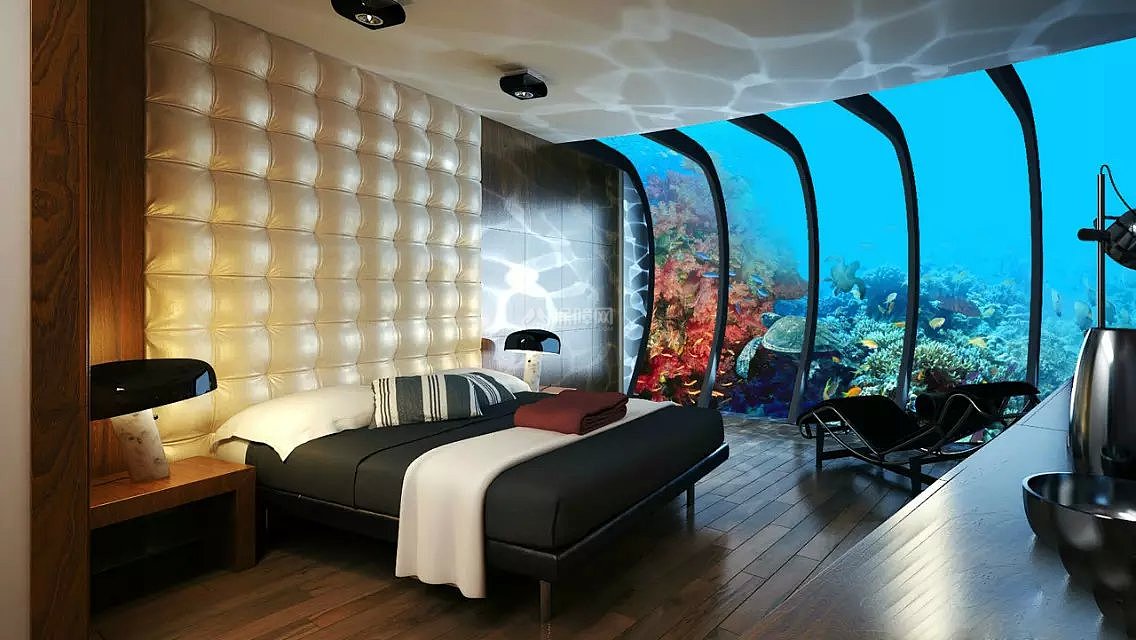 迪拜水下酒店卧室设计效果图