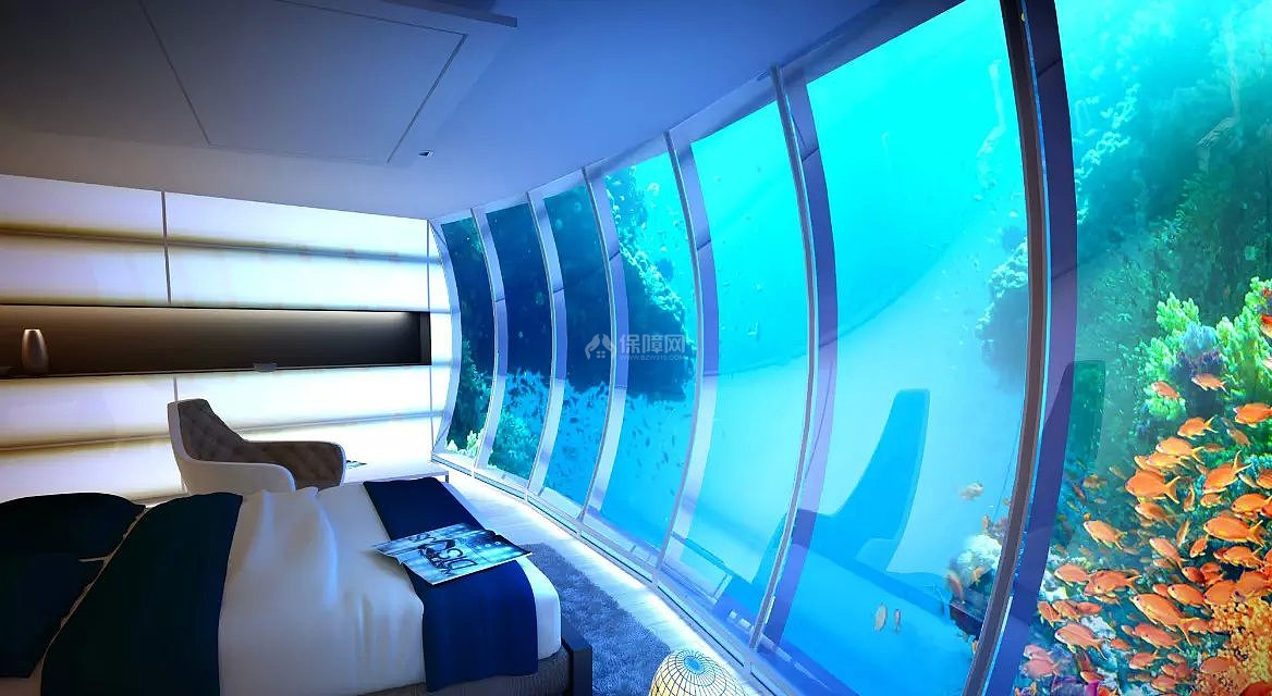 迪拜水下酒店卧室飘窗设计欣赏