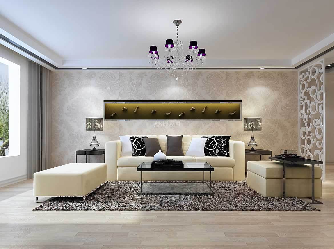 现代简约风客厅沙发背景墙效果图 – 设计本装修效果图