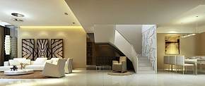 复式简约风格客厅楼梯设计效果图
