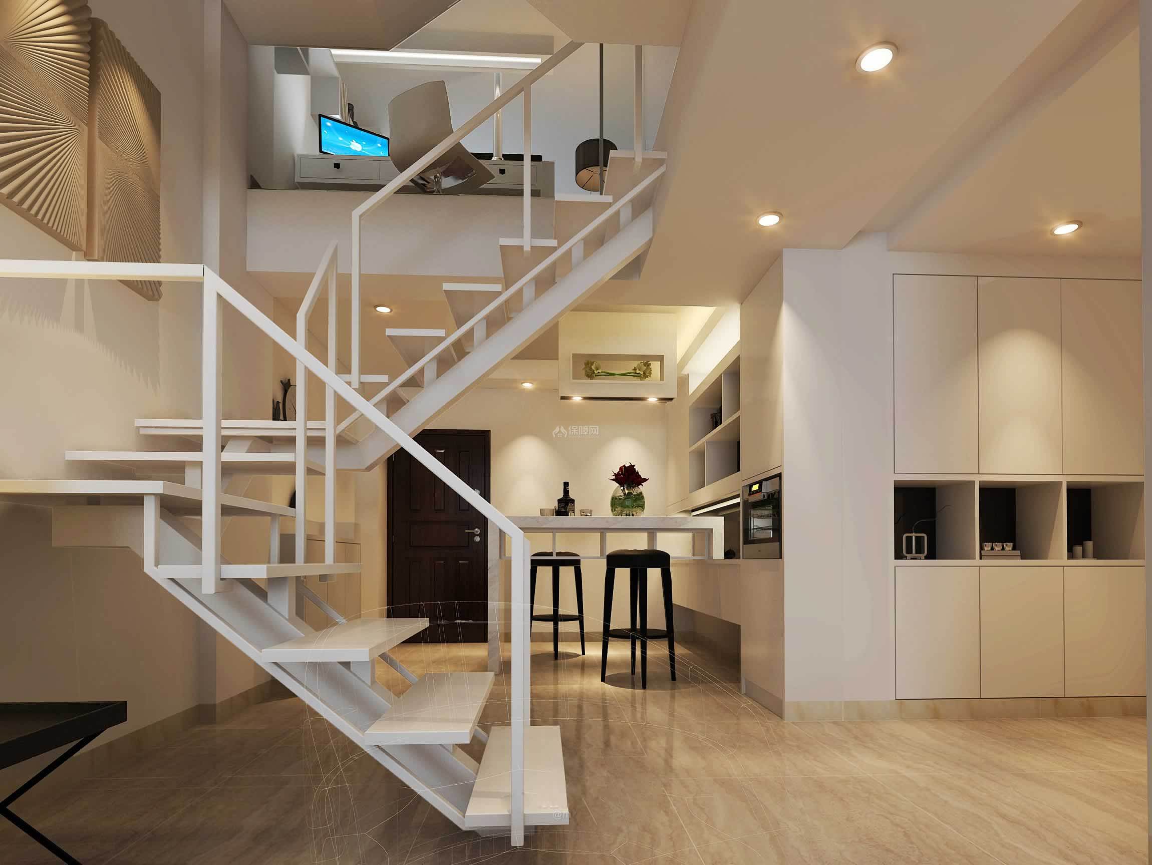 简约小户型跃层家居客厅楼梯设计_装修图片-保障网装修效果图