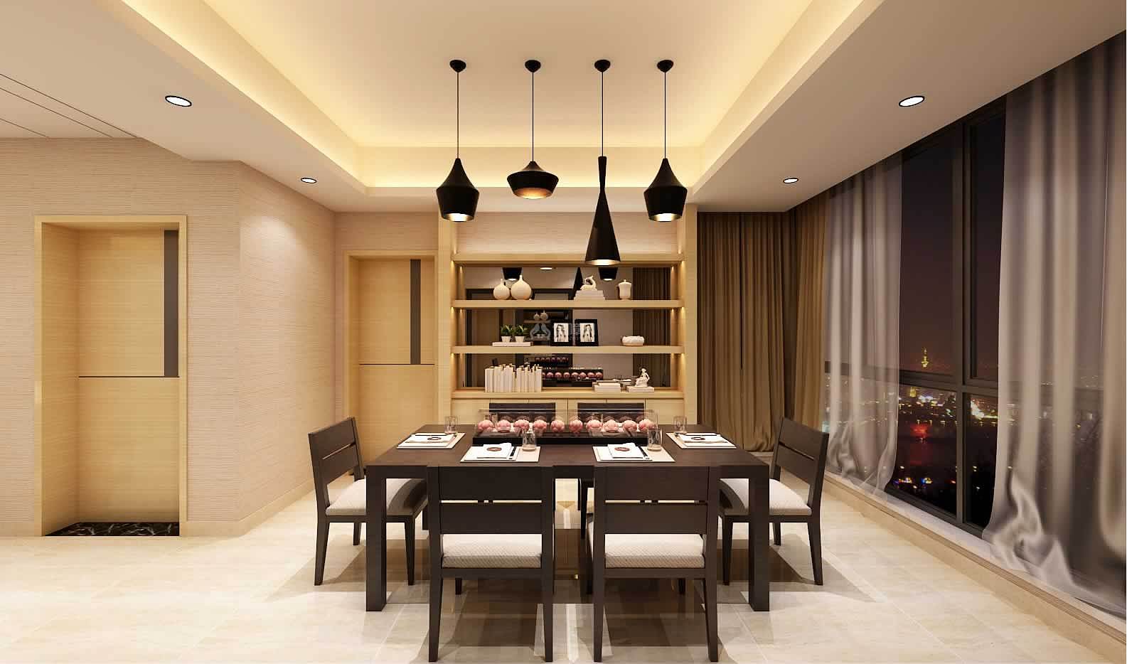 餐廳簡(jiǎn)約裝修展示柜效果圖