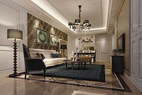 美式客厅地毯装饰效果图