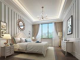 白色卧室飘窗美式风格设计