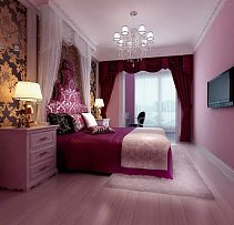 粉色欧式风格卧室效果图