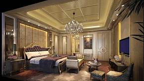 美式风格别墅奢华卧室效果图