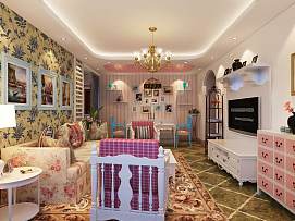 地中海粉色客厅设计图片