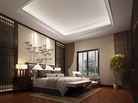 三居室东南亚风格卧室设计