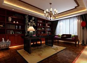 2015东南亚风格复古书房设计