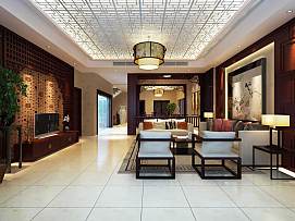 中式精装设计客厅效果图欣赏
