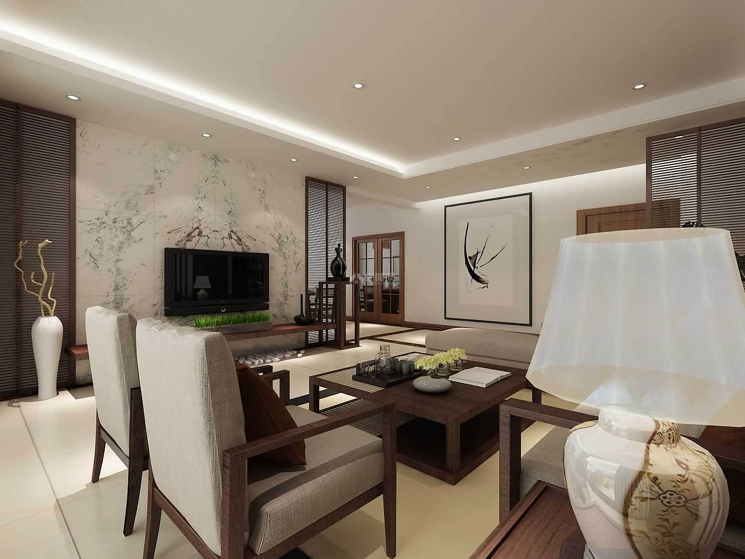 新中式公寓设计|空间|室内设计|杨波Design - 原创作品 - 站酷 (ZCOOL)