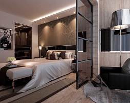 简约风格现代三居室卧室床设计