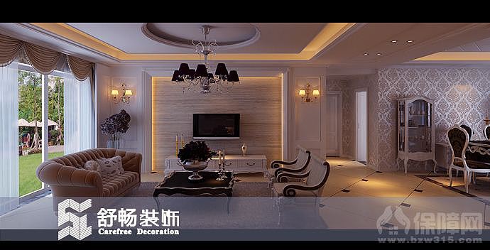 本案突出文化主题，设计师的设计来凸显欧式的纯然风情